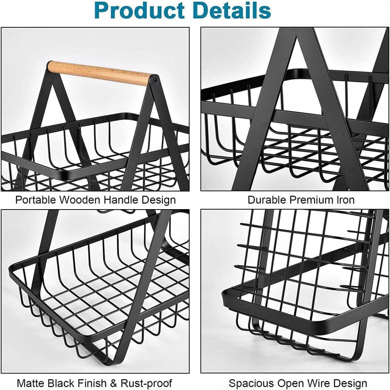 Fruit Vegetable Storage Basket Stand For Kitchen