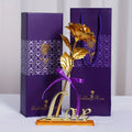 Rose Gold Artificial Flower with Rose Box With Free Love Stand