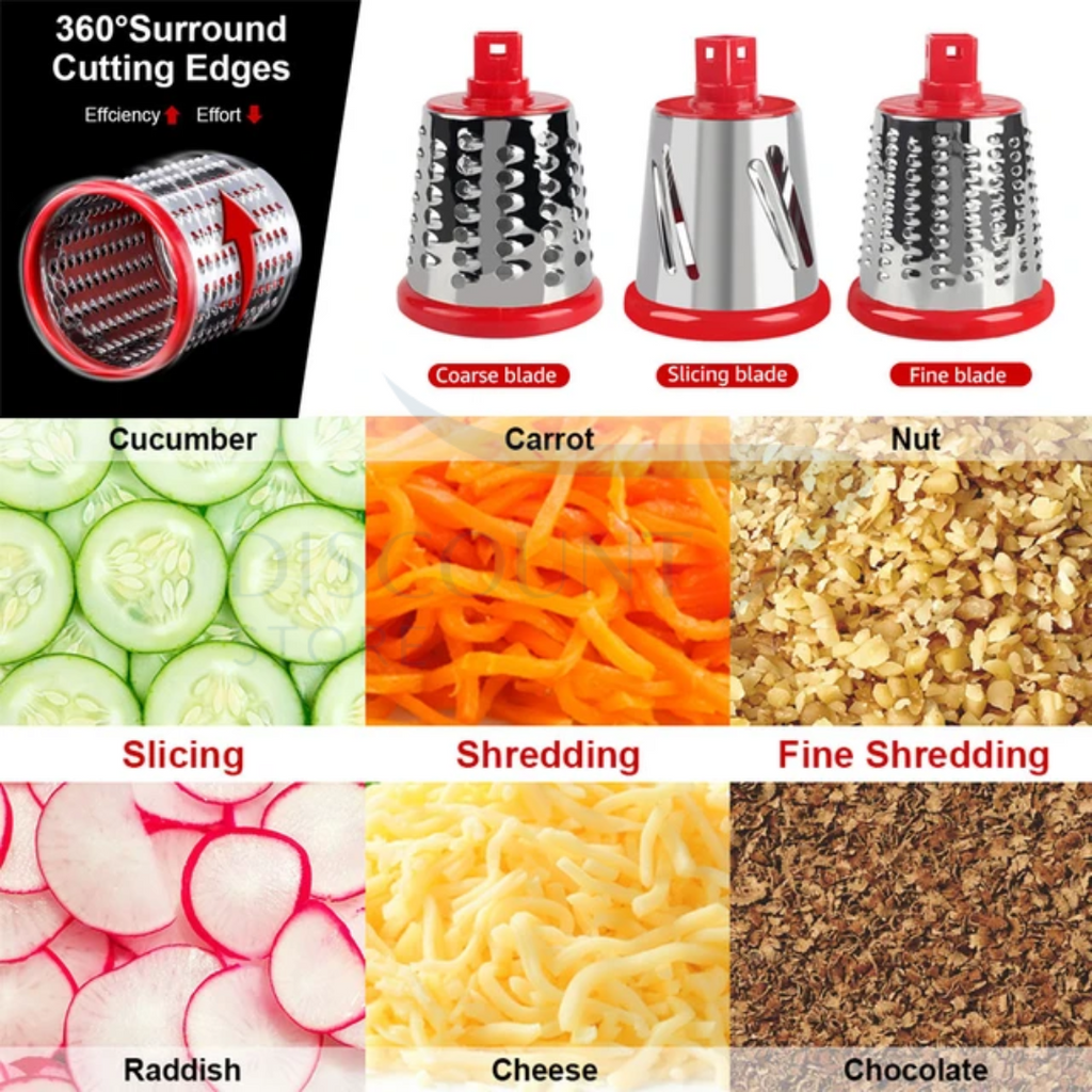 3 in 1 Table Top Drum Grater & Chopper - (IMPORTED)