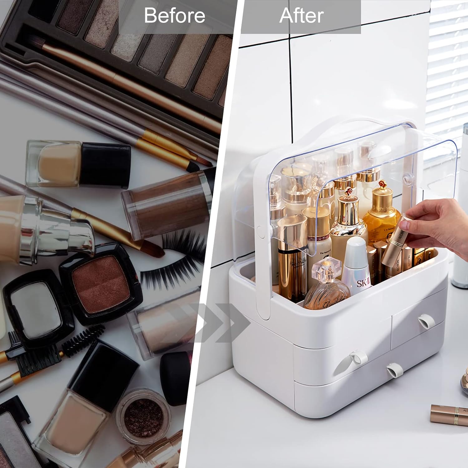 Plastic Cosmetic Drawer Storage Box